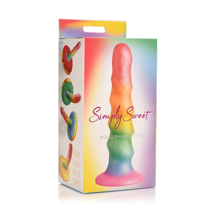 Simply Sweet 6.5" Zigzag Rainbow Dildo
