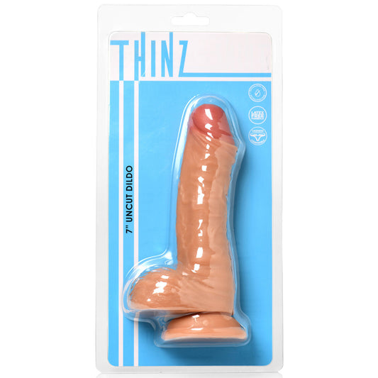 Thinz 7" Uncut Dildo With Balls Light