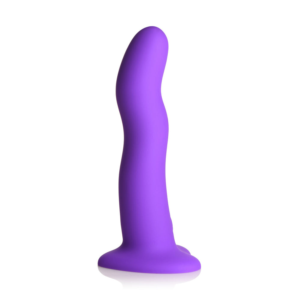 Simply Sweet 21X Vibrating Wavy Silicone Dildo With Remote Purple