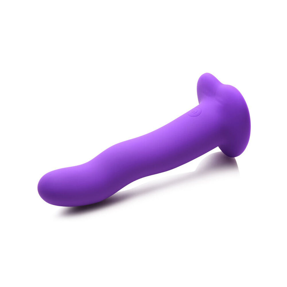 Simply Sweet 21X Vibrating Wavy Silicone Dildo With Remote Purple