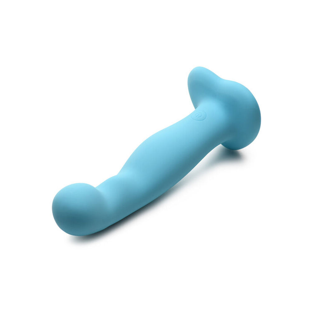 Simply Sweet 21X Vibrating Thick Silicone Dildo With Remote Blue