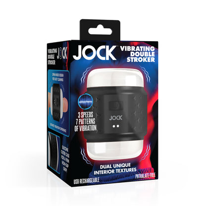 Jock Vibrating Double Stroker for Men – Dual-Channel Male Masturbator with Built-In Vibration