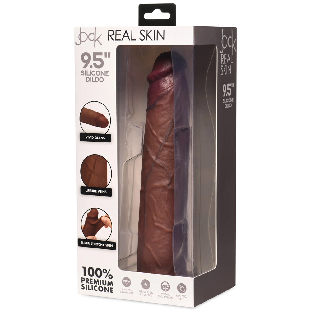 Jock Real Skin 9.5" Silicone Dildo Dark