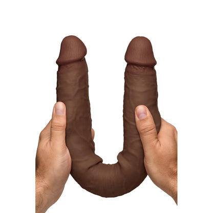 Jock Real Skin 17.75" Double Dildo Dark