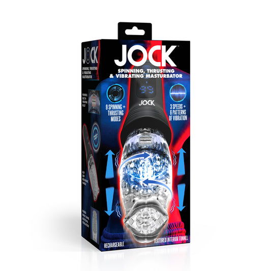 Jock Spinning, Thrusting & Vibrating Masturbator – 3-Mode Male Masturbation Toy