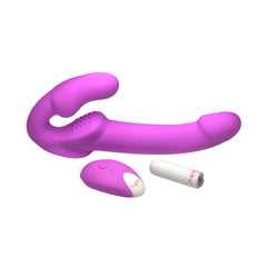 Simply Sweet Candy Crush Purple Vibrating Strapless Strap-On W/ Remote