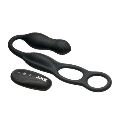 Jock Hyper Thrusting & Vibrating Anal Plug with C-Ring – Powerful Male Stimulation Toy