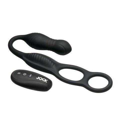 Jock Hyper Thrusting & Vibrating Anal Plug with C-Ring – Powerful Male Stimulation Toy