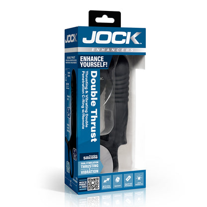 Jock Thrusting & Vibrating Double Penetration C-Ring W/ Remote