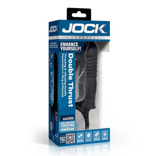 Jock Thrusting & Vibrating Double Penetration C-Ring W/ Remote