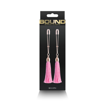 Bound Nipple Clamps T1 Pink – Pink BDSM Nipple Clamp Set, Model T1