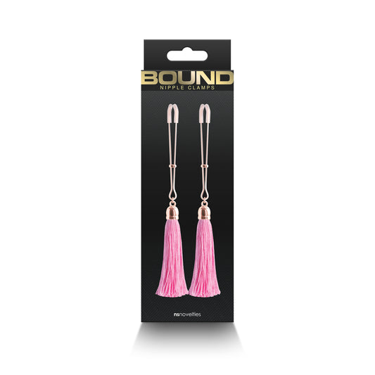 Bound Nipple Clamps T1 Pink – Pink BDSM Nipple Clamp Set, Model T1