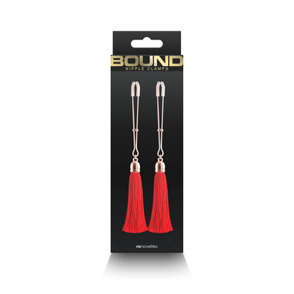 Bound Nipple Clamps T1 Red - Adjustable BDSM Metal Nipple Clamps