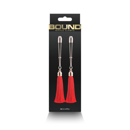 Bound Nipple Clamps T1 Red - Adjustable BDSM Metal Nipple Clamps