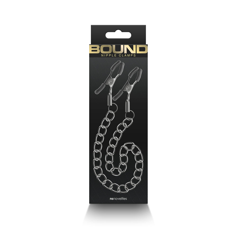 DC2 Bound Nipple Clamps Gunmetal Finish BDSM Gear