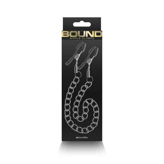 DC2 Bound Nipple Clamps Gunmetal Finish BDSM Gear