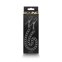 DC2 Bound Nipple Clamps Gunmetal Finish BDSM Gear