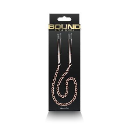 Rose Gold DC3 Bound Nipple Clamps - BDSM Fetish Toy