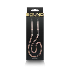 Rose Gold DC3 Bound Nipple Clamps - BDSM Fetish Toy