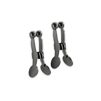 Bound Nipple Clamps C1 – Gunmetal Adjustable BDSM Clamps for Sensory Play