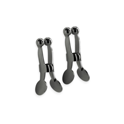 Bound Nipple Clamps C1 – Gunmetal Adjustable BDSM Clamps for Sensory Play