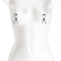 Bound Nipple Clamps C1 – Gunmetal Adjustable BDSM Clamps for Sensory Play