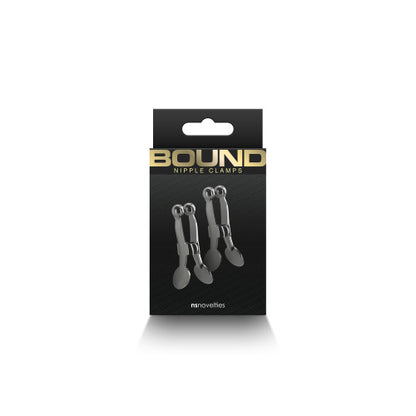 Bound Nipple Clamps C1 – Gunmetal Adjustable BDSM Clamps for Sensory Play