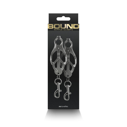 C3 Gunmetal Bound Nipple Clamps - BDSM Bondage Accessory
