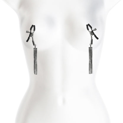Bound Nipple Clamps D2 Gunmetal – Metal Bondage Clamps for BDSM Play