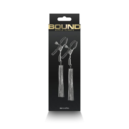 Bound Nipple Clamps D2 Gunmetal – Metal Bondage Clamps for BDSM Play