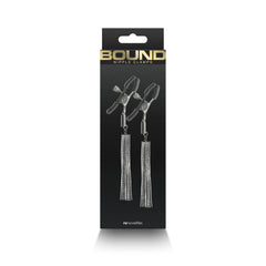 Bound Nipple Clamps D2 Gunmetal – Metal Bondage Clamps for BDSM Play
