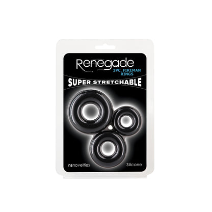Renegade 3-Piece Firefighter Ring Set – Black