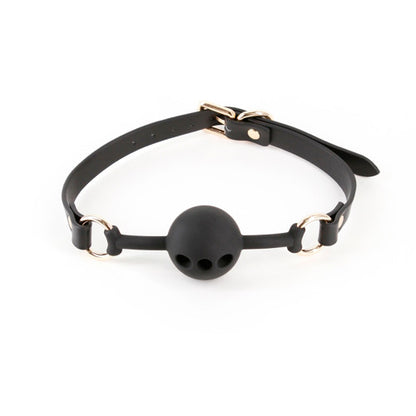 Fetish & Fashion Fran Black Alternate Package – Adjustable PU Leather Ball Gag
