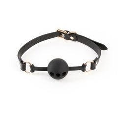 Fetish & Fashion Fran Black Alternate Package – Adjustable PU Leather Ball Gag