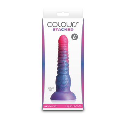 Colours Stacked 6" Dildo Pink/Blue
