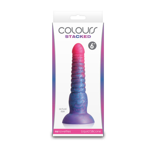 Colours Stacked 6" Dildo Pink/Blue