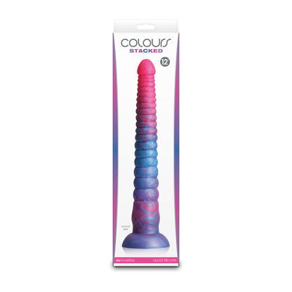 Colours Stacked 12" Dildo Pink/Blue