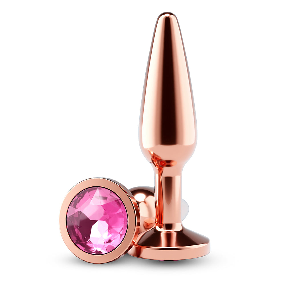 Rear Assets Tapered Medium Rose Gold Pink Gem