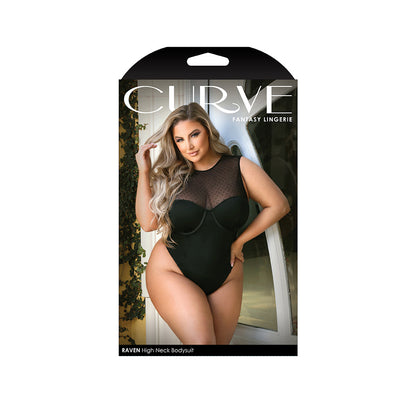 Raven High-Neck Bodysuit – Plus Size 1X/2X (Women)