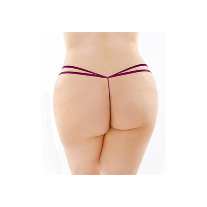 Zinnia Butterfly Pearl Purple G-String - Queen-Size Lingerie