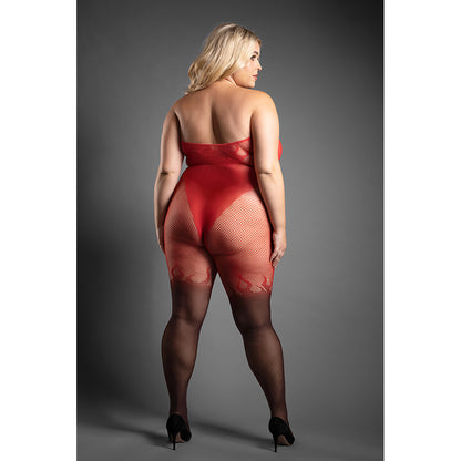 Eternal Flame Crotchless Bodystocking - Queen Size Lingerie, Sheer Open-Crotch Bodysuit