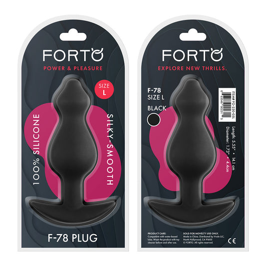 Pointee F-78 100% Silicone Anal Plug, Large, Black