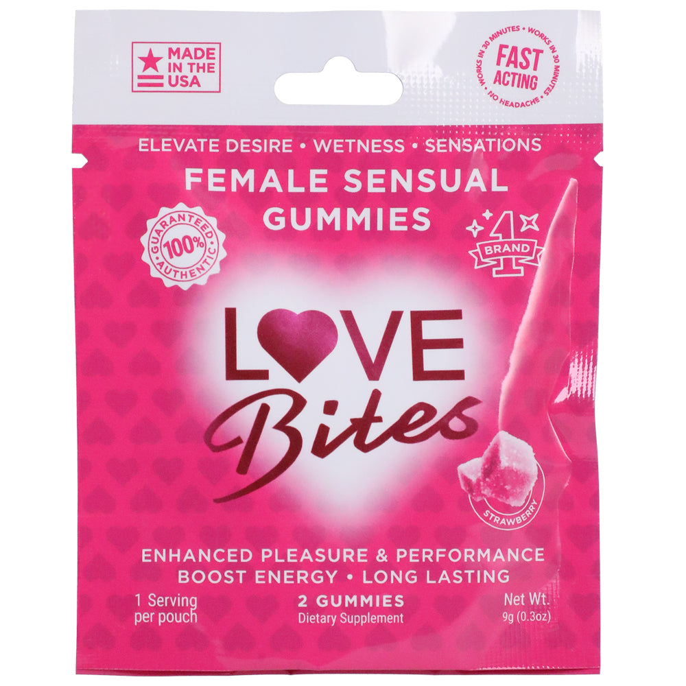 Love Bites Female Sensual Gummies 12 Pack 2 Pcs Per Pack 0.3 oz.
