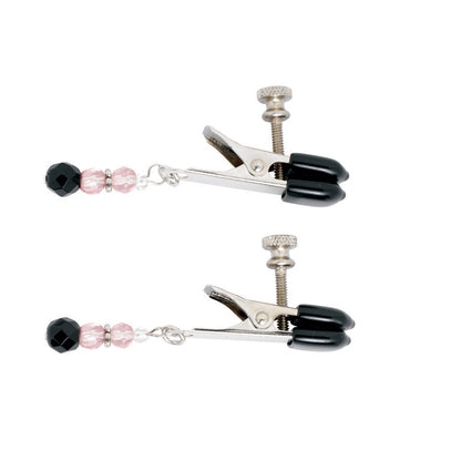 Broad Tip Clamp W/Pink Beads - Adj.