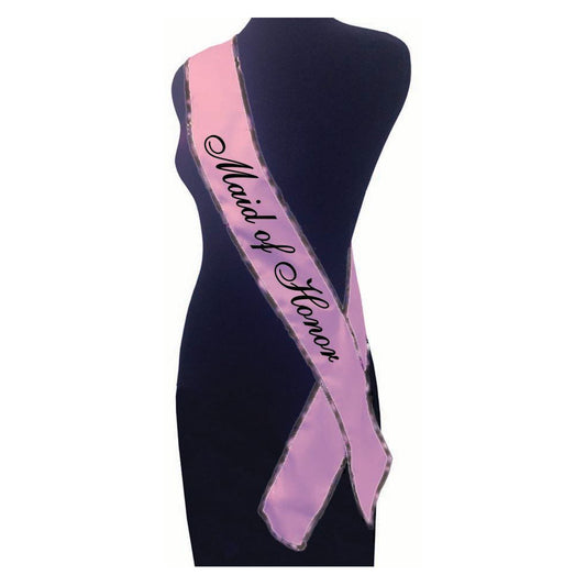 Maid of Honor Sash - Satin Wedding Party Accessory for Bridesmaids, MOH Gift