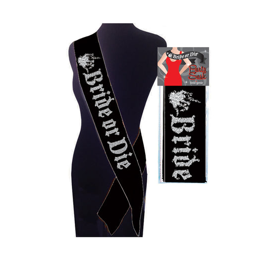 Bride or Die Sash - Funny Bachelorette Party Accessory for Bride-to-Be