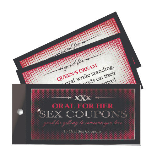 Oral Adventures For Her Sex Coupons - Romantic & Fun Coupon Book for Couples