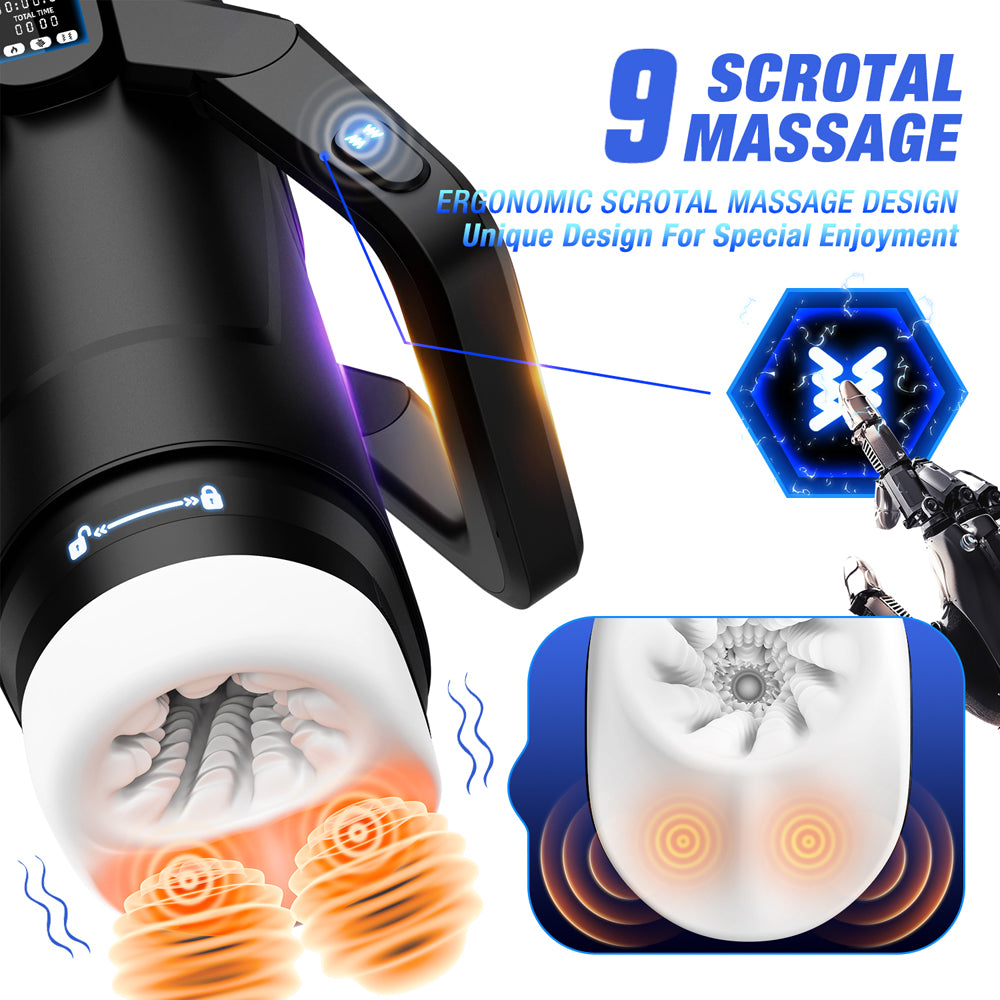 The Wing 01 Black – Rechargeable Male Masturbator with 9 Thrusting Modes & Vibration