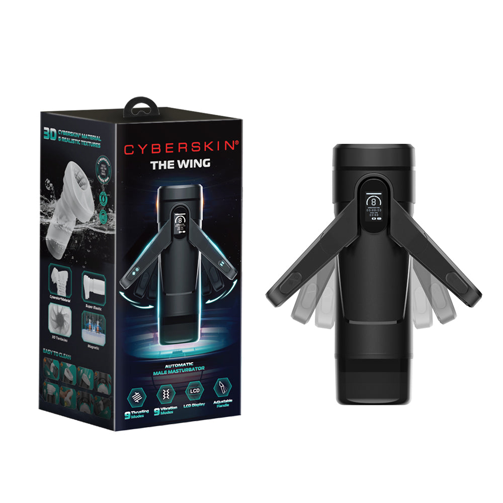 The Wing 01 Black – Rechargeable Male Masturbator with 9 Thrusting Modes & Vibration