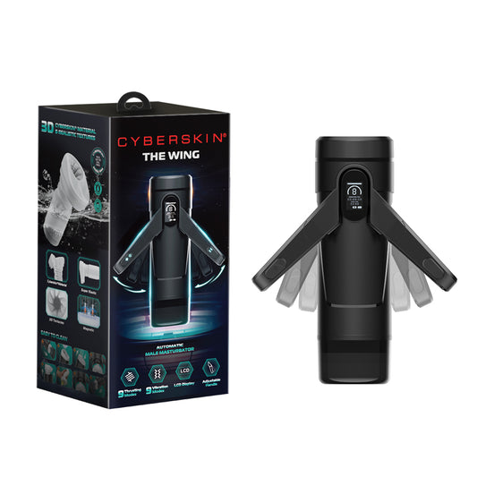 The Wing 01 Black – Rechargeable Male Masturbator with 9 Thrusting Modes & Vibration